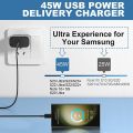 100% Original Samsung 45W 2.0 Super Fast Charger with Type C to Type C Cable (Global Certified Charger) Pd Charger For all Mobile Phone S8 Ultra, Note20 Ultra, Note10 Plus, S22 ultra Galaxy S10 / S10E / S10+. 