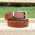 Double Sided Crocodile Style Men's Leather Belt. 