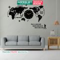 Gift City Presents 3D Wooden World Map Clock in Black - Stylish Wall Clock for Home & Offices. 