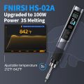 FNIRSI HS-02A 100W Portable Corded Soldering Iron Kit with Storage Case, 3S Fast Heating, 212-842℉, Pre-set 3 Groups Temperature, 6 F245 Soldering Tips, Smart Soldering Iron Pen for Electronics Repair. 