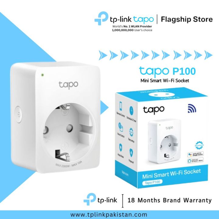 TP-Link Smart Wi-Fi Plug Tapo P100 Mini Smart Wi-Fi Socket - 18 Months Brand Warranty