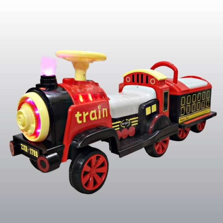 Kids Boy Girl Electric Train With Rechargeable Battery and Remote Control With Smoke 2 4 Years Daraz.pk