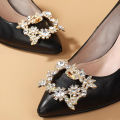 【Value Bundle】 1Pcs Fashion Shoes Decorations Clip Women Shoe Buckle Accessories High-heeled Square Rhinestones Removable Shoes Decoration Flower.