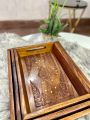 Pakistani Handcrafted Wooden Serving Tray with Elegant carving | Traditional Decorative Tea Tray | Handcrafted Wooden Serving Platters | Traditional Pakistani Cutwork serving Trays | Hadi wood craft. 