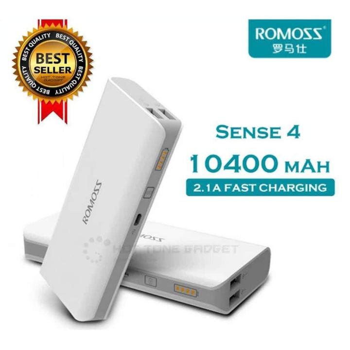 Romoss SENSE 4 Power Bank 10400mAh 2 USB Output Port Ultra Compact Best Portable Charger by Asaan-Shop