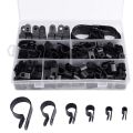 200Pcs R-Type P-Type Cable Clamps Nylon Wire Clip Assortment Kit. 