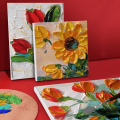 Keep Smiling Wooden Painting knife Set For Painting Pack of 5. 