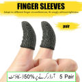 Thumb Gloves for Gaming - Finger Sleeve Touch Screen - Finger Gloves Anti-Sweat Breathable - Thumb Gloves Sleeves for PUBG and Free Fire Finger Gloves - 2 Gloves Black Colour - Smooth Gaming Gloves. 