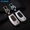 Zinc Alloy+Leather Car Key Case For Ford 3 4 Mondeo MK3 MK4 Escape Edga 2017 2016 2015 Fob Cover. 