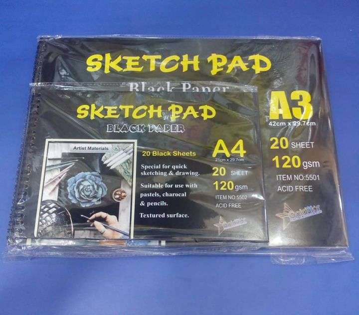 Sketch%20pad%20BLACK%20PAPER%20A4%20size%20/%2020%20Black%20sheets%20-%20Image%202