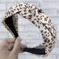 Plastic Headband Leopard Print Heart Knot Hairband Retro Anti-slip Hair Accessory for Women. 