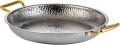 Frying Pan, 304 Stainless Steel Spanish Paella Pan, Hand Hammered Non-Stick Paella Pan Cookware with Double Riveted Handles for Home Kitchen Restaurants(Silver)1pcs. 