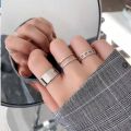 Stylish Pack of 3 Rings For Girls Birthday Gift  Punk Cool Hip Pop Rings Multi-layer Adjustable Chain Open Finger Rings Alloy Rotate Ring For Women Imported Rings For Women Party Gift Silver  Rings For Girls. 