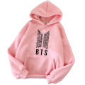 Trendy BTS Symbol Logo Kangaroo Hoodie for Women and Girls Baby Pink, Full Sleeves, Casual Pullover, Smart Fit, Breathable, Premium Quality, Pocket and Drawstring. 