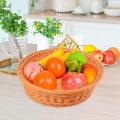 Rattan Bread Basket Wicker Woven Round Storage Basket Kitchen Bread Box Fruit Plate Trays Toys Storage Boxes Organizer Home Decor. 