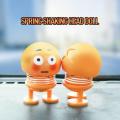 Car Interior Dashboard Decoration Spring Smile Doll Car Emoji Shaking Head Toy-Yellow. 
