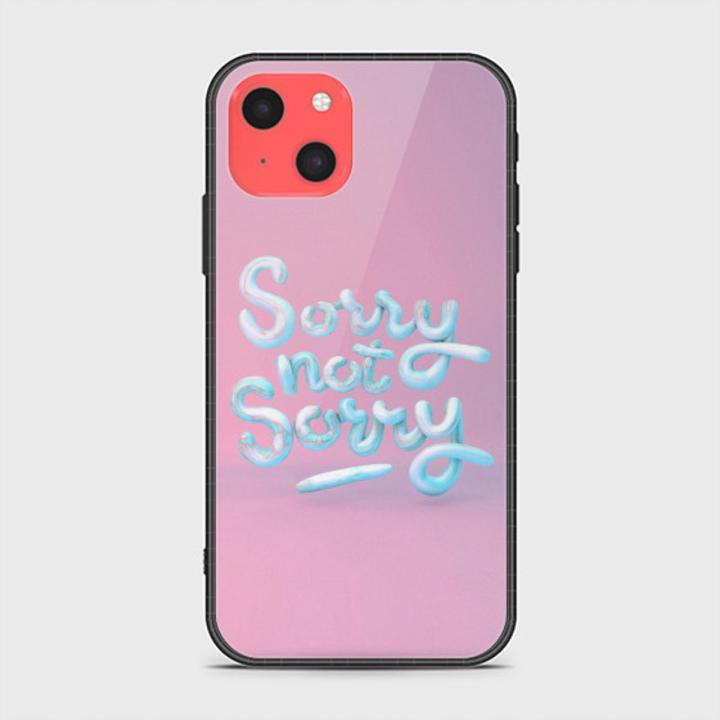 iPhone 13 Mini Cover - SkinLee HQ Infinity Glass Case (Soft) - Sorry Not Sorry - SKINLEE-267-1-1017-728