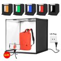 Photo Studio Light Box Portable 60 x 60 x 60 cm Light Tent LED 5500K Mini 60W Photography Studio Tent Kit with 6 Removable Backdrop  (Black, Orange, White, Red, Green, Blue). 