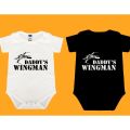 Daddy's wingman funny rompers cartoon kids clothing premium cotton kids tshirt girl boy ready stock exclusive nausea. 