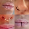 12Pcs/set Nose Ring Piercing Punk golden selvar Color Handmade Tiny Nose Lip Hoop Ring Septum Rings Piercing Stud Body Jewelry. 