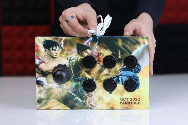 Usb%20Game%20Controller%20Joystick%206%20mechanical%20Buttons%20Game%20Arcade%20Made%20Of%20Wooden%20Box%20Panel%20For%20PC%20Laptop%20Computer%20For%20Win7/8/10%20-%20Image%204