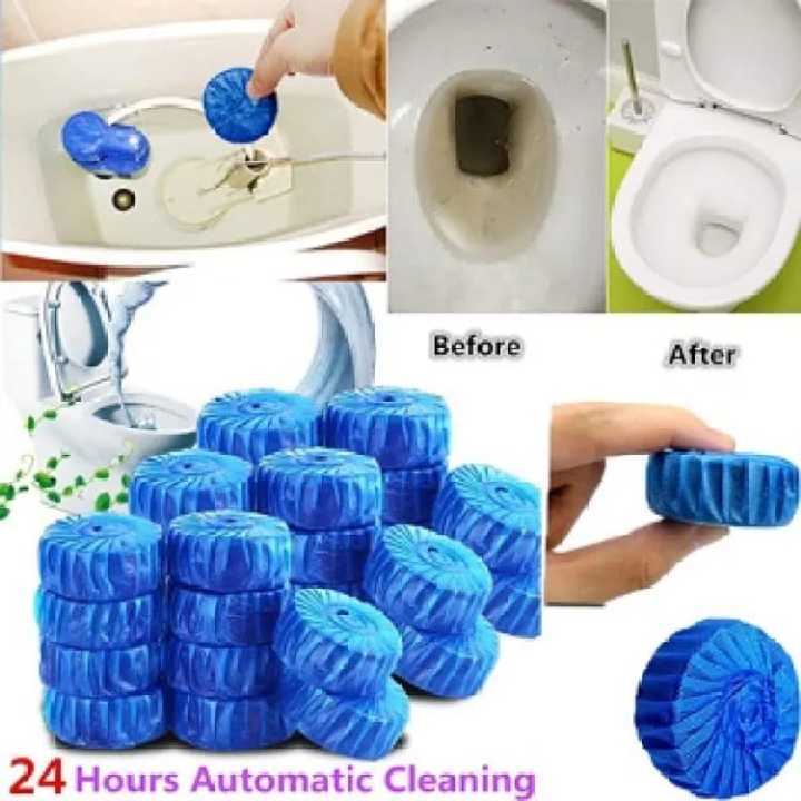 10pcs/set Blue Tablet Toilet Bowl Cleaner Automatic Tank Bowl Bathroom System Toilet Cleaner