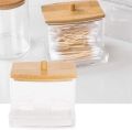 Cotton Swab Box With Lid Dustproof Transparent Visible Design Toothpicks Cotton Swab Dispenser Storage Case. 