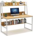 47 Inches Space Saving Writing Study Table Home Office Desk PC Laptop Table Computer Desk with Hutch & Bottom Bookshelf. 