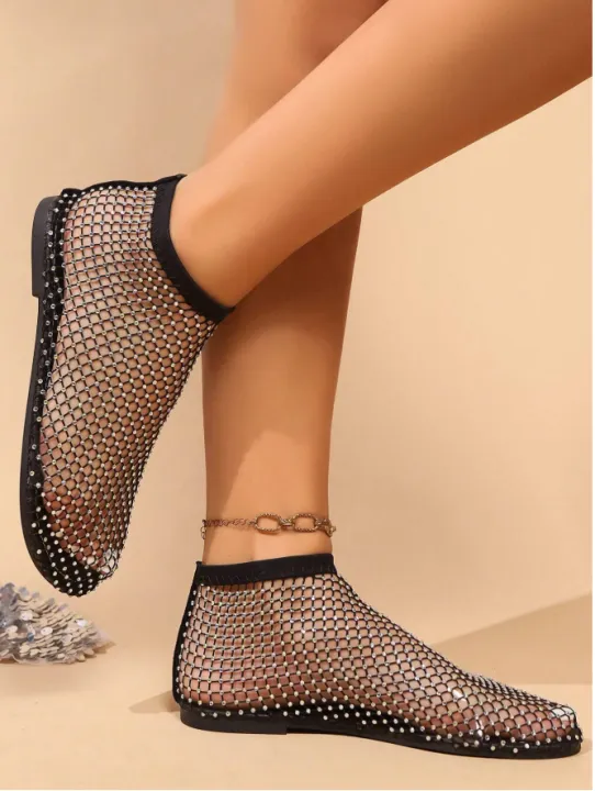 Women's%20Rhinestone%20Fishnet%20Flats%20%E2%80%93%20Breathable%20Slip-On%20Sparkle%20Shoes,%20Comfortable%20Low%20Heel%20Summer%20Casual%20Sandals%20-%20Image%205