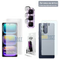 3 in 1 infinix Hot 50 Pro Plus UV Tempered Glass Liquid Glue Curved Edge to edge Screen Protector + Back Matte Protector Soft Skin Sheet Film + Camera Lens Film Protector Flexible 9H Gorilla Lens Glass For Hot50 Pro Plus - Transparent. 