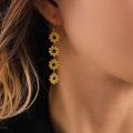 New Enamel Little Daisy Drop Earing Dangle Earriings for Women Girl Ins. 
