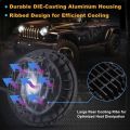 Jeep light 2 pcs 7 Inch Round LED Projector Headlights 150W with Halo Ring Angel Eyes Hi Low Beam DRL. 