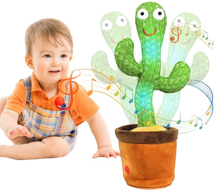 Dancing Cactus Toy, Singing Talking Cactus Toy, Recording, Glowing Cactus Plush Toys, Early Educational Toys for Babies, 120 Songs
