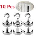 CUANFEN 10 Pack Gravity Hook Strong Magnetic Hook Key Holder for Wall Multipurpose Storage Hooks Coat Cup Hanger Magnet Home Garden. 