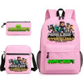 2022 Top Games: Minecraft, Creeper, Backpack, Pencil Case, Shoulder Bag, Three-Piece School Bag. 