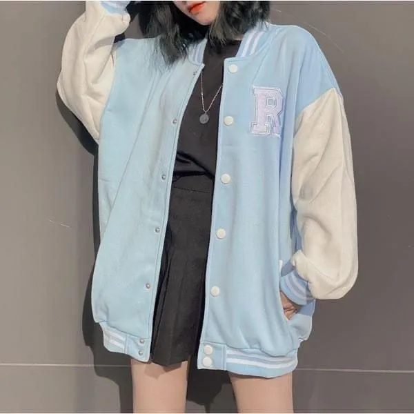 Varsity Iconic R Printed Varsity Baseball Jacket - Image 4