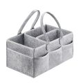 Baby Diaper Caddy Organizer, Foldable Felt Storage Bag with Multi Pockets and Flexible Compartments, Portable Car Travel Organizer for Changing Nappy, Wipes, Newborn Shower Gift. 