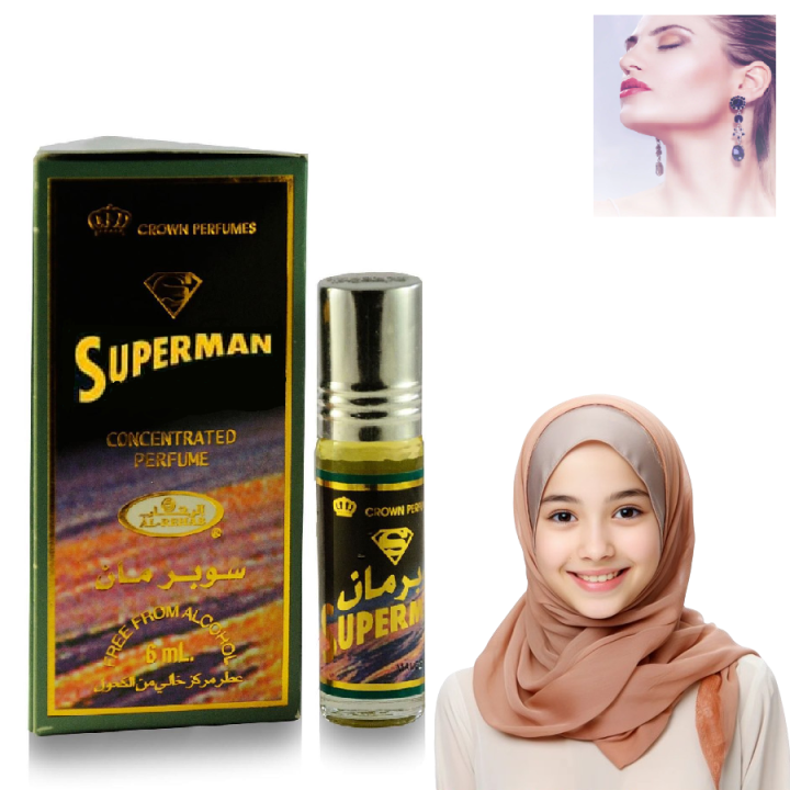 SUPERMAN Attar Alcohole Free Attar Concentrated Perfume Fragrance Attar Al Rehab Attar ORIGINAL Attar Best Attar For Gift Attar Super Man Atar Boys Attar Girls Attar 6ml Attar