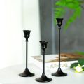 Black Candlestick Set of 3 for Fireplace Dining Table Home Decoration. 