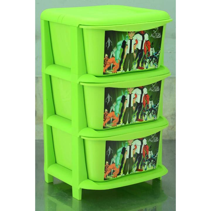 Adventure Awaits Kids Ben10 Portable Almirah with 3-Layer Smart Drawers