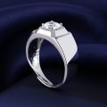 Gesh Fashion Men Ring 925 Silver Jewelry with Zircon Gemstone Accessories for Wedding Party Promies Engagement Gift Open Finger Rings. 
