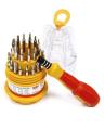 Pachkas kit Mini-Mobile open kit- 31 In 1 Screw Driver Set For Tool Kit For Mobiles, PDA, Laptop, Yellow, 33 Pieces. 