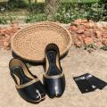 Traditional Handcrafted Pure Leather Khussa - Brown color. 