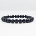 Trendy Black Natural Stone Beads Bracelet For Women Men Unisex Three Layers Jewelry Wrist Hand Bands. 