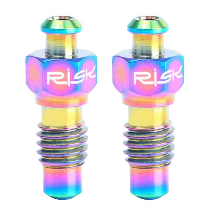 2Pcs Bike Hydraulic Disc Brake Exhaust Bolt Clip Filling Oil Screw Rainbow