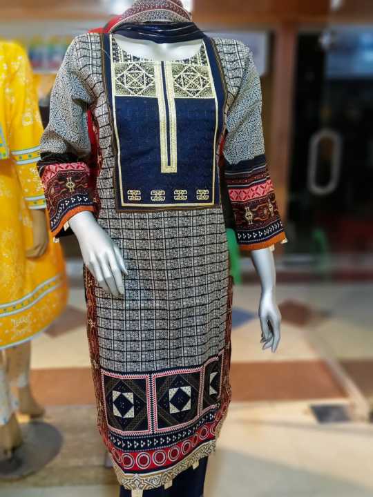 3 piece stiched dress Lime Light summer Collection 2022 3PC Embroidery Lawn Suit with Chiffon Dupatta stiched for Woman - Summer Luxury Lawn Collection 2022