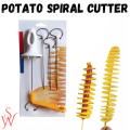 Potato Twister with 4 Stainless Steel Sticks, Reusable Tornado Potato Spiral Cutter Slicer Chips Maker - Potato Twister Machine (Potato Twister Machine)Spiral Potato Cutter Twisted Slice Potato Tower Whirlwind Potato Cut Diy Creative Fruit And Vegetable S. 