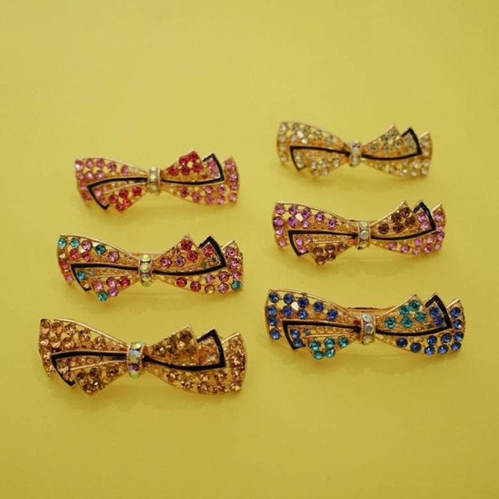 Diamond Bow French Barrettes - Hair Clip