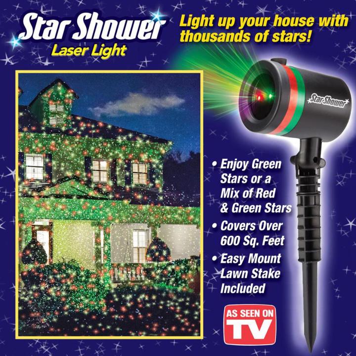 Star Shower Motion Laser Lights Star Projector - Black