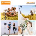 Live K10 PRO 200CM Tripod Stand Selfie Stick Two Lights Chargeable Bluetooth Camera Stand Ring light Stand DSLR Stand Selfiestick Vlogging Stick Mobile Stick Foldable 360 Rotatable Stainless Steel Tiktok Stand Youtube Traveling All in One Piece. 